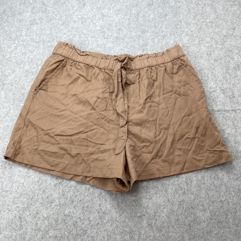 Lucky Brand Chino Shorts Womens L (34x3) Brown Twill Drawstring Casual